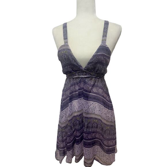 Phax beach dress pool side wear Sz S sheer purple w/beautiful floral detail - Picture 4 of 12